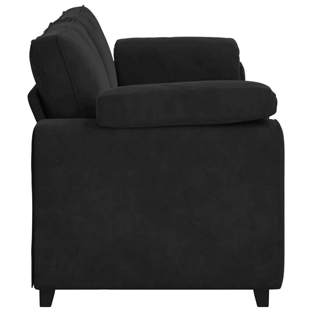 3 Seater Sofa Black 220x77x82 cm Velvet