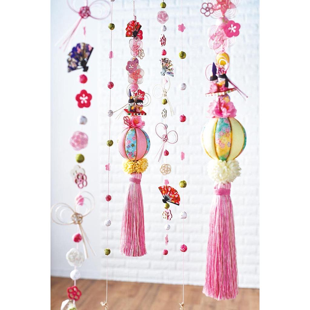 Tokyodo Chirimen Flower Ball, 8cm, Yellow/Hanagara, 8cm, ZE000013-004