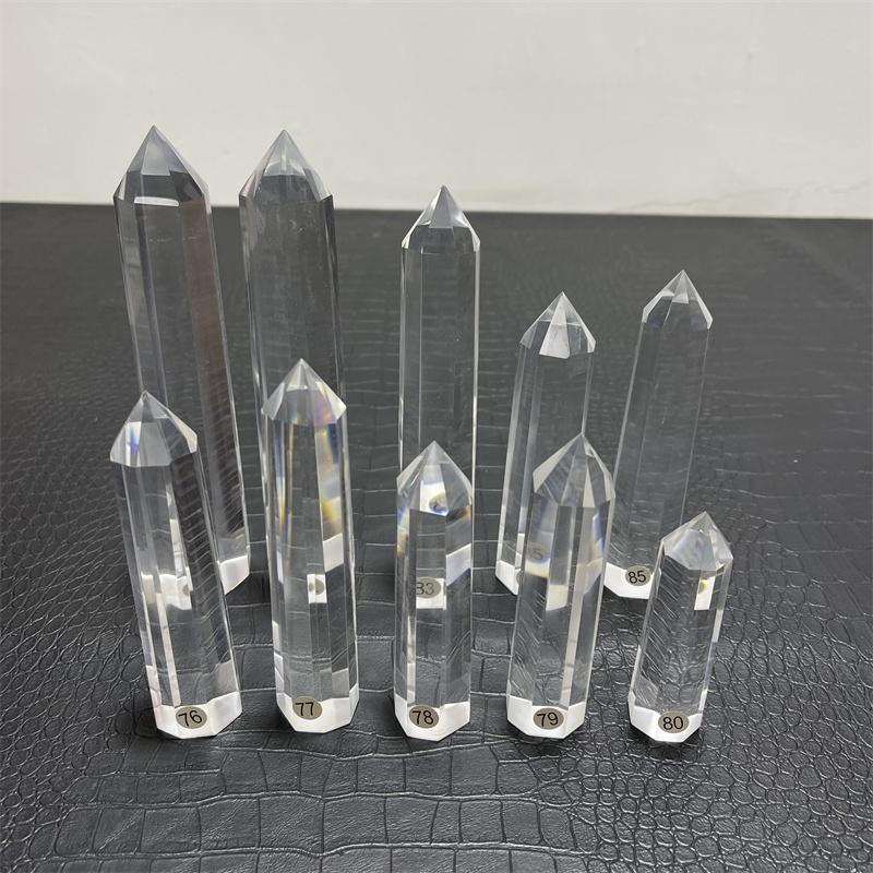 natural white smelting stone 8 side crystal point healing clear quartz crystal wand tower