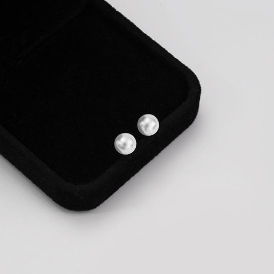 6 Pairs Women Stud Earrings Round Faux Pearl Party Smooth Lightweight Commute Studs Prom Ear Lady Ear