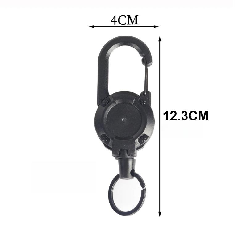 Heavy Duty Retractable Pull Badges ID Reel Carabiner Steel Wire Rope Buckle Key Holder Outdoor Tools