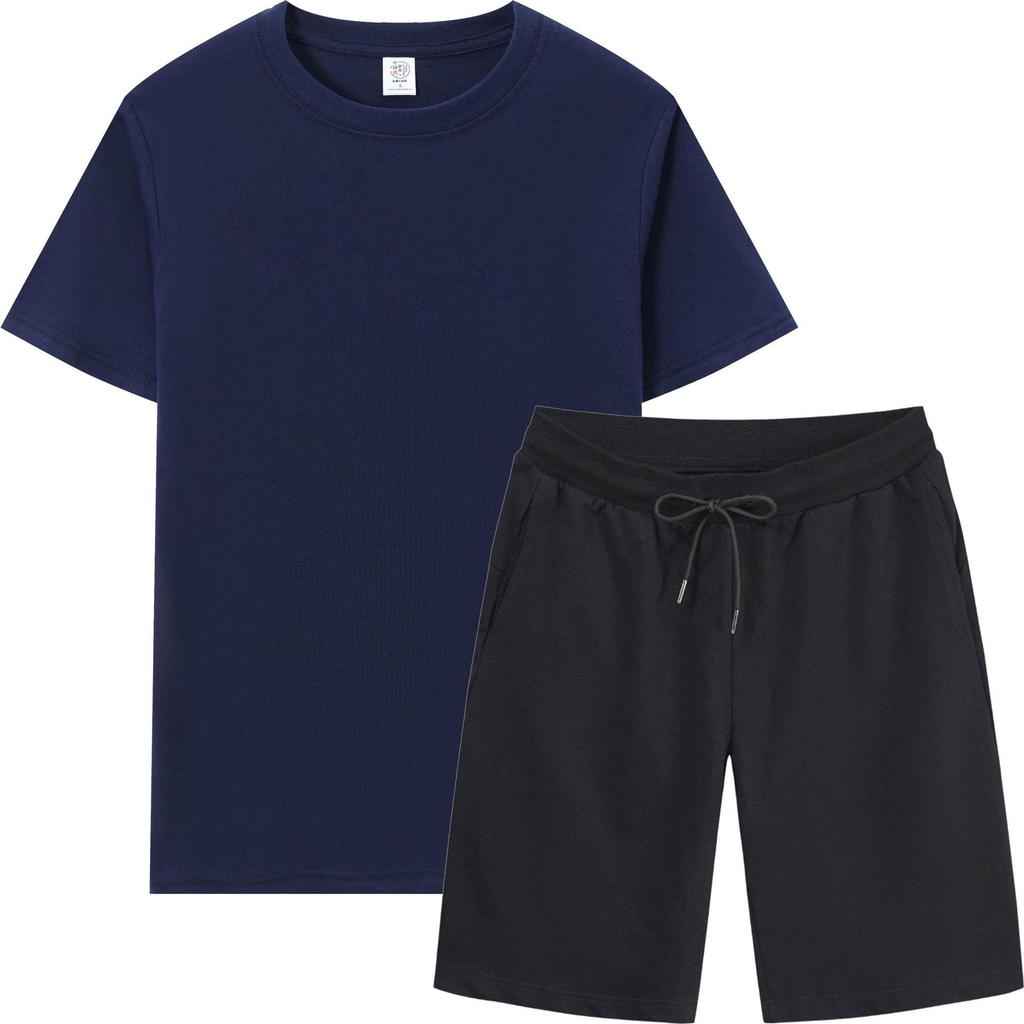 Men's Summer Sports Casual T-Shirt & Shorts Set - Breathable, Loose Fit, Short-Sleeved, Round Neck