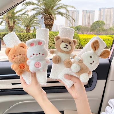 Cute Animal Bear Car Seat Belt Pads Universal Car Seat Shoulder Strap Pad Cushion Cover Car Belt Protector Safety Belt Cover