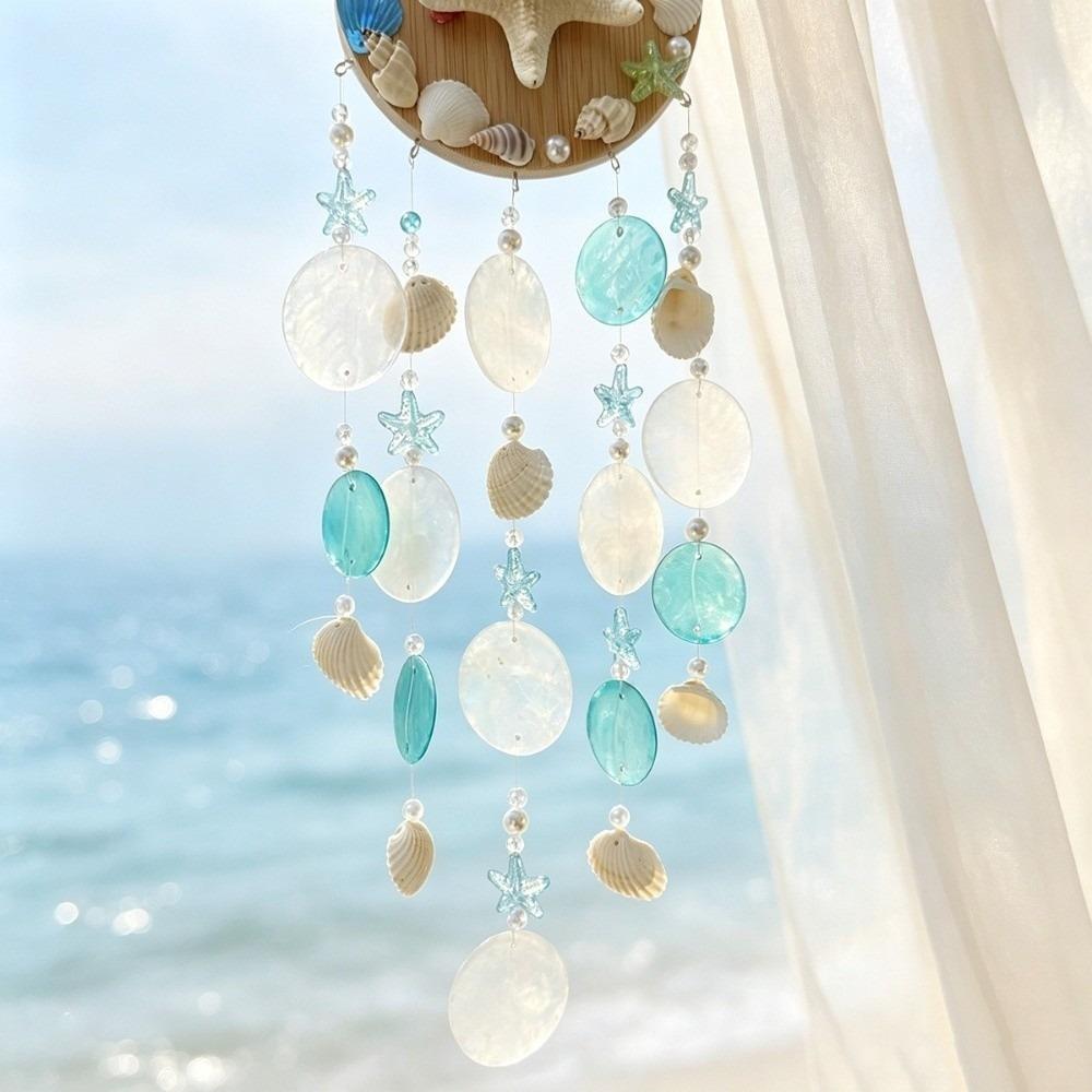 Coastal Style Sea Shell Wind Chime Wall-mounted Outdoor Wind Catcher Garden Wind Chimes Balcony