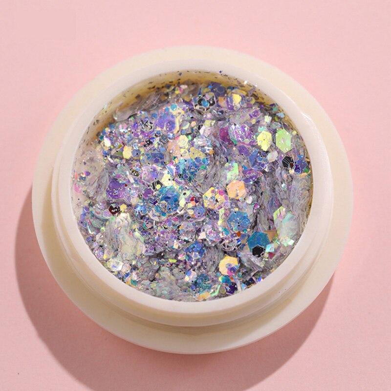 8 färger Nail Glitter Set Puder Nail Pigment DIY Flake Nail Art Dust Glitter Powder Mermaid Sequis