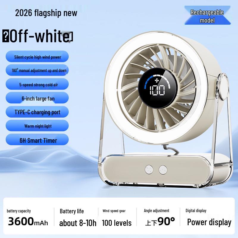 

Compact USB Desktop Fan with Digital Display & Remote Control – Quiet Cooling for Dorms and Offices 17x8.5x20 cm