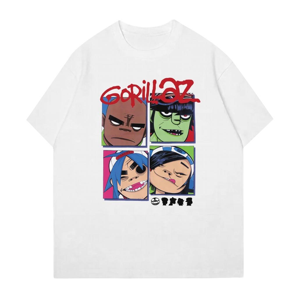 Gorilaz Character Image Pattern Printed TShirt Casual Unisexs and Womens Universal Streetwear