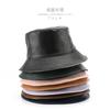 Trendy Fisherman Hat, Double-sided Plain Leather Bucket Hat, Suitable for Outdoor Activities, Providing Warmth and Sun Protection