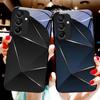 Geometric Prism For Samsung Galaxy A15 5G 54 4G 51 50 24 35 90 71 12 51 53 52S 80 22 34 Black Tempered Glass Phone Case