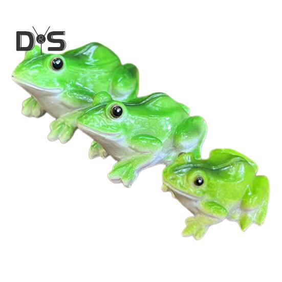 

3Pcs Miniature Frog Figurines Plant Decorations Realistic Looking Weather-Resistant Adorable Frog Statues Garden Decor Sets