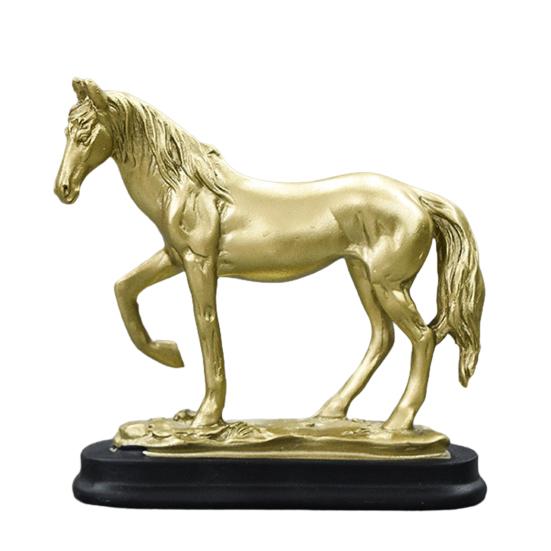 Simulated Horse Figurine Bring Good Luck Wealth Horse Resin Statue Fengshui Decoration Home Office Desktop Ornament Year of Horse Gift