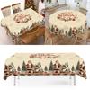 Vintage Christmas Tablecloth Rustic Santa Claus Snowman Table Cover Christmas Decorations for Home 2026 Gifts Navidad New Year