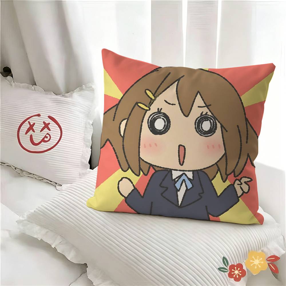 1pc Kawaii Cartoon Yui Mio Azusa Tsumugi Pillow Case Fashion Square Pillowcase Bedroom Sofa Room Ins Decoration Leisure