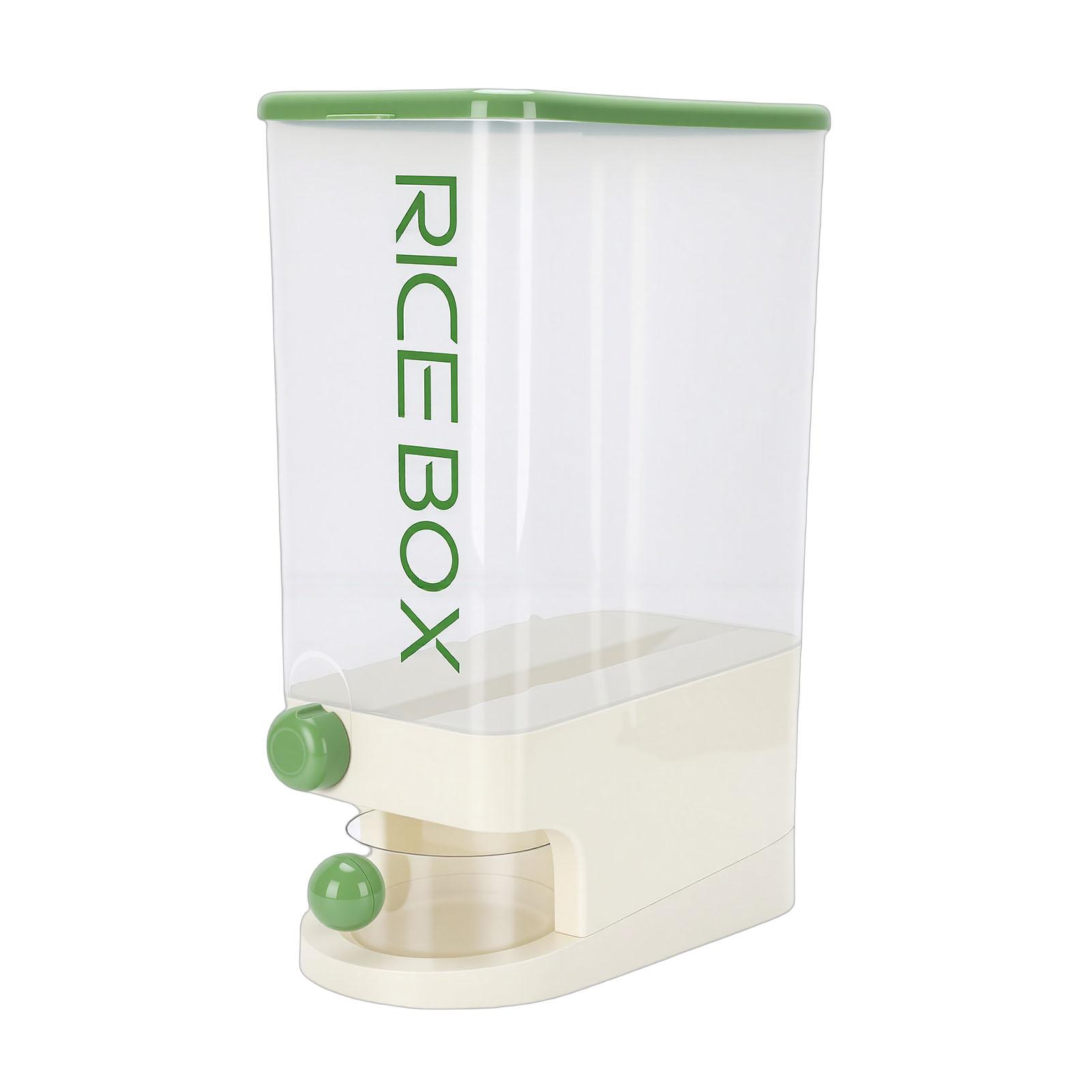 Rice Dispenser Large Capacity Multifunctional Airtight Space Saving Rice Storage Container for Home Green