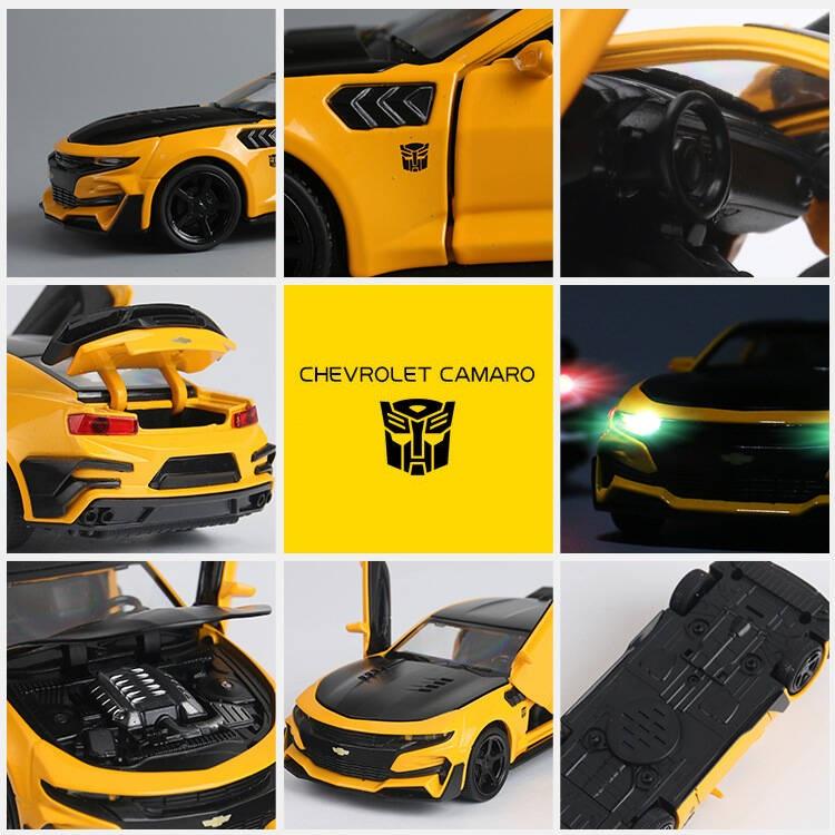 Chevrolet Camaro Supercar Simulation Diecast & Toy Vehicles Sounds & Light Pull Back Car 1:32 Alloy Model Gifts For Children