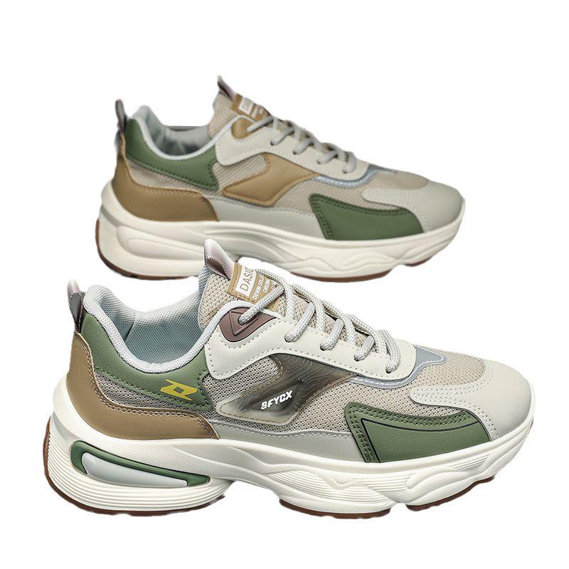 2025 Men's Breathable Mesh Sport Casual Dad Shoes - Odor & Wear-Resistant, Thick-Soled, Versatile Summer Style