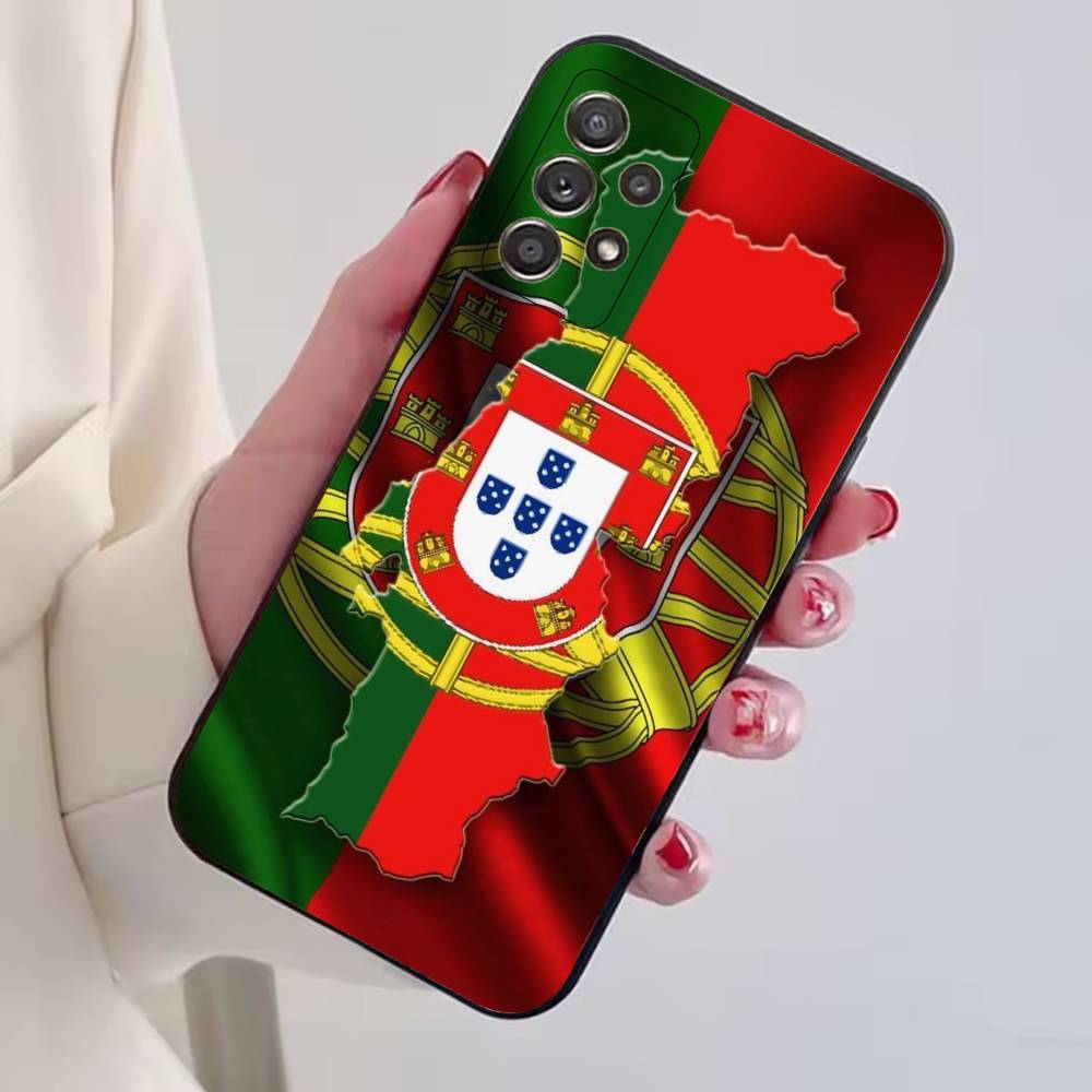 Fußballfans Unterstützen P-Portugal Flagge Handyhülle Für Samsung S25,S24,S21,S22,S23,S30,Ultra,S20,Plus,Fe,Weiche Silikon Schwarze Hülle