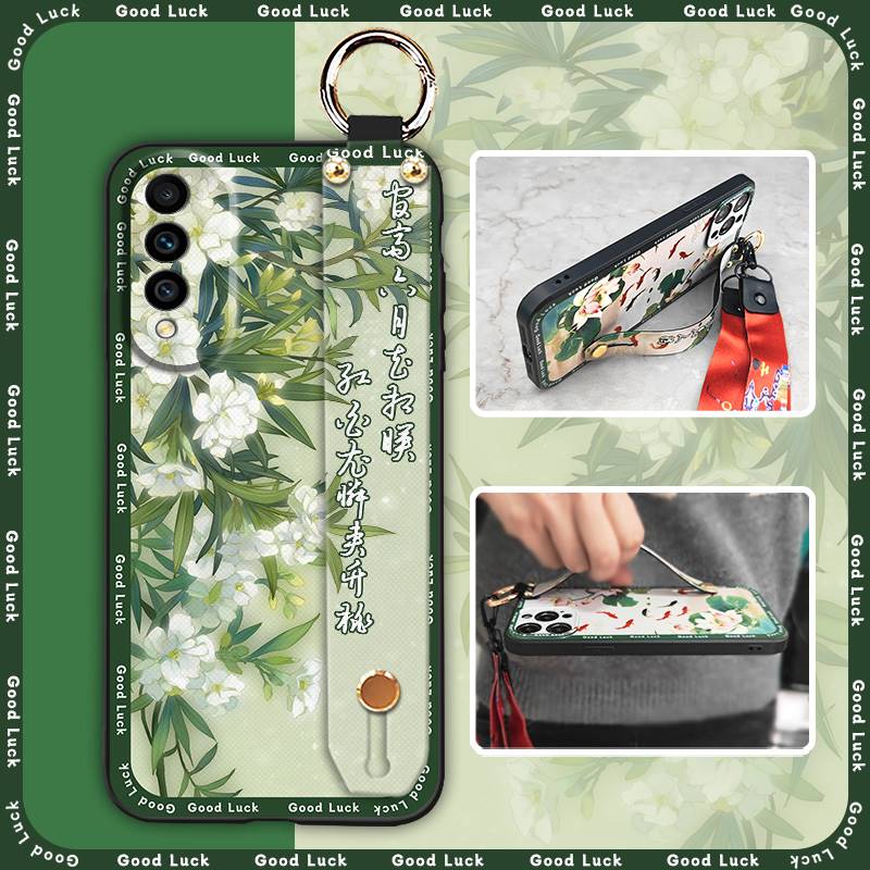 Lanyard For Mom Phone Case For Wiko T50 Shockproof Waterproof Dirt-resistant Phone Holder Silicone Back Cover Kickstand