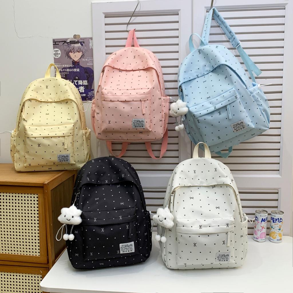 Schoolbag Bow Student Backpack College Student Simple Versatile School Bag Junior High School Student Backpack Travel Backpack