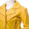 Noora Womens lambskin yellow leather jacket, Motorcycle biker leather jacket | Biker Slim fit Jacket