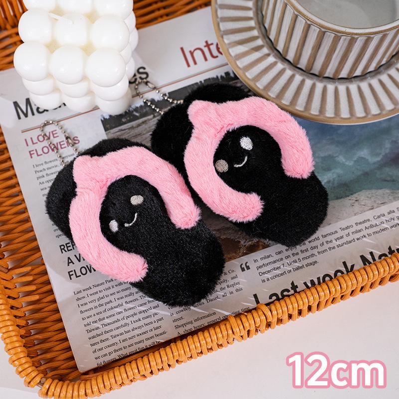 Cute Cartoon Beach Slipper Plush Keychain Doll Bag Pendant Charm Toy For Kids open-toe style