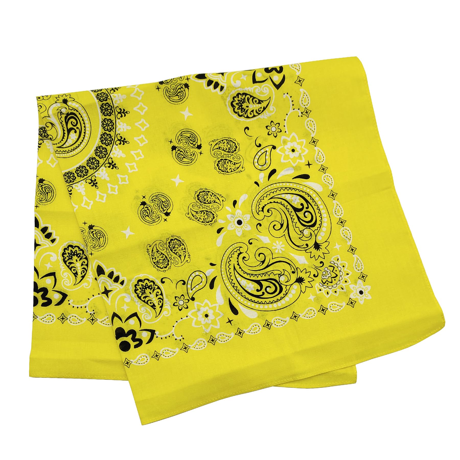 

Trifong Bandana Yellow Paisley Stylish Handkerchief Adults 100% Cotton Colorfast Quick Dry Bandana Men Women Children Cotton 55cm x 55cm yellow
