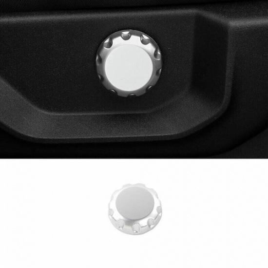 Co-Pilot Seat Adjustment Button Cover 2015- A ABS Silver For Ford F150 F-150