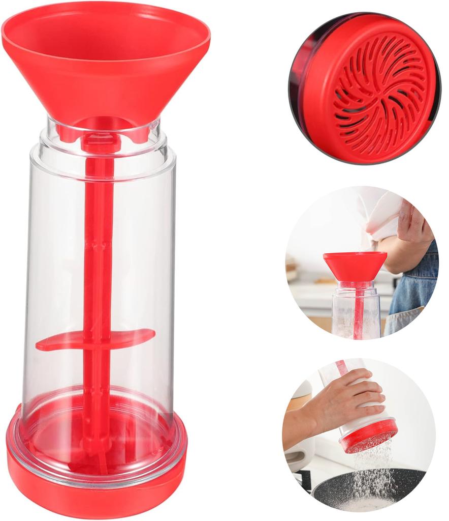 Rotary Plastic Flour Sifter Handheld Semi-Automatic Flour Mixer Home Baking Tools Rotary Flour Sifter with Lid Kitchen Gadgets