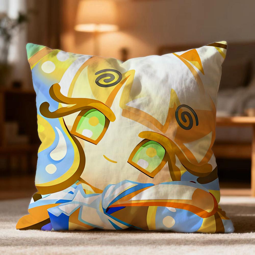 Popular C-Ccookie Run Kingdom Cushion Cover Soft Washable Pillow Case Multi-Scene For Couch Bed Travel Office Use