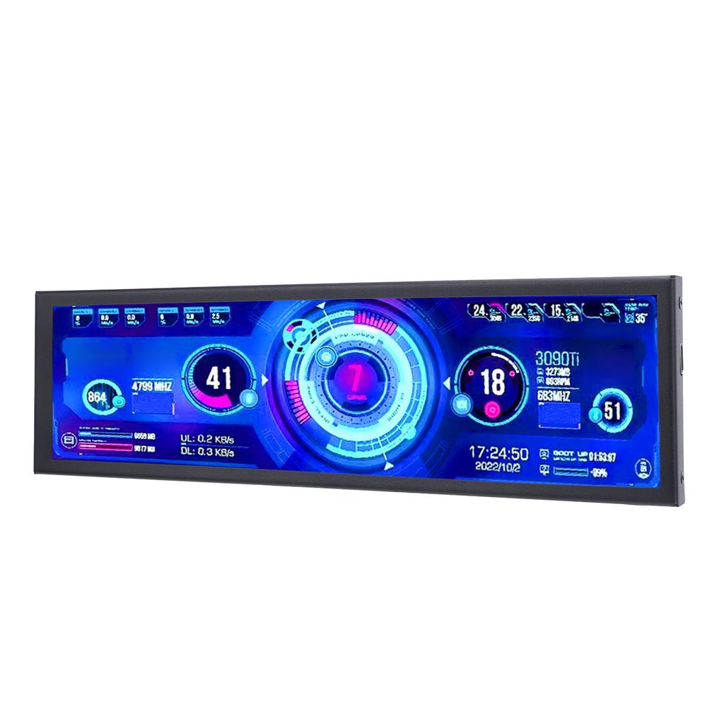 Schermo Secondario per Case PC da 8,8 Pollici Orizzontale Verticale Commutabile Portatile 480x1920 IPS PC CPU GPU
