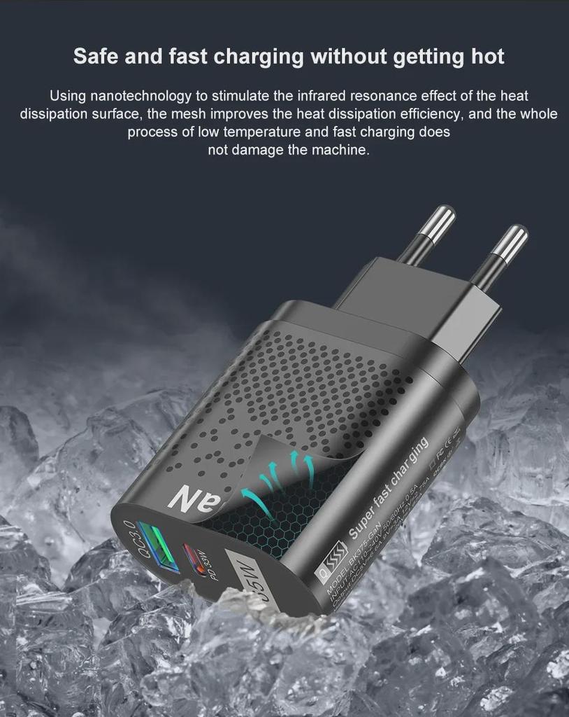 65W GaN Universal Fast Charger for Laptops QC3.0