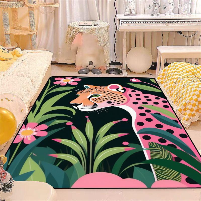 Popular tiger cartoon pattern carpet Ins Cartoon Tiger Pattern Rugs for Bedroom Living Room Decoration Home Art Style Mat