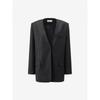 Cc Collect. Wool Blended Check Collarless Jacket C264msf039