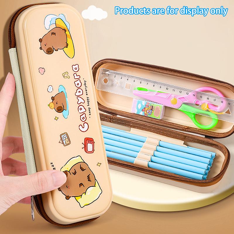 

Милая мультяшная капибара панда большая вместимость коробка для хранения кистей для макияжа многофункциональная сумка-клатч инструменты для макияжа косметичка для хранения коричневый