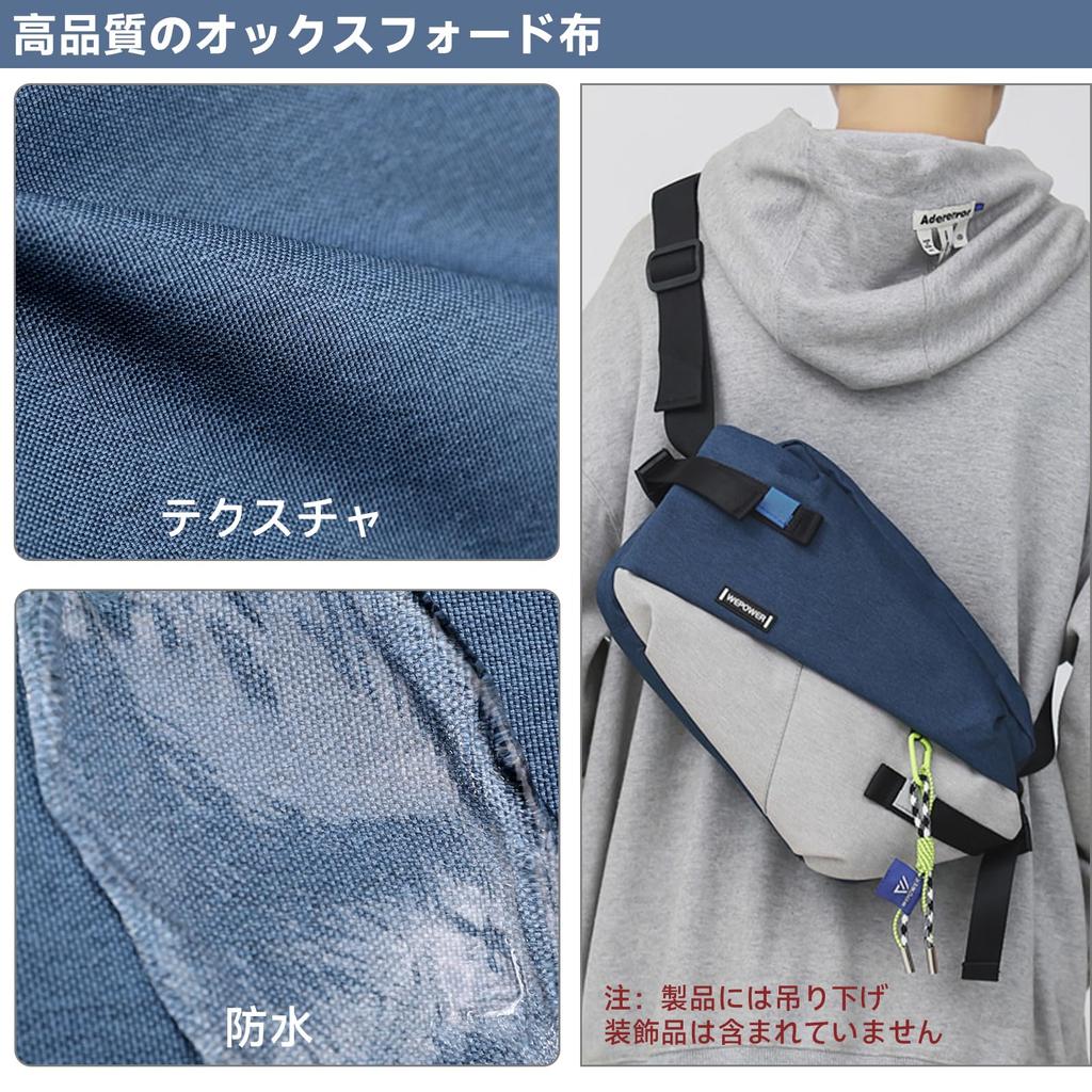 YOWUBA Shoulder Crossbody Large for and Travel Bag, Bag, Capacity, Waterproof, Lightweight, Multifunctional, Commuting, Cycling, (Blue-gray)