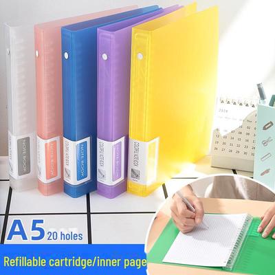 Transparente PP A5 20-Loch Ringbuchmappe für Schülerauszüge, Abnehmbares Aufbewahrungsbuch.