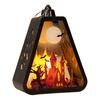 Halloween Handheld LED Lantern Portable Night Light with Pumpkin Castle Witch Pattern Battery Operated Halloween Lamp for Indoor Outdoor Party Decor