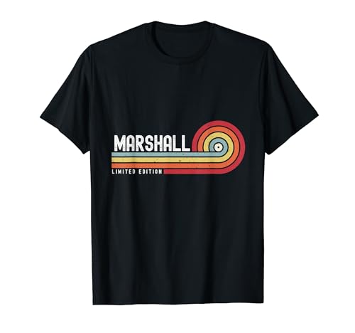 I Love Marshall Personalized Retro Sunset Name T-Shirt