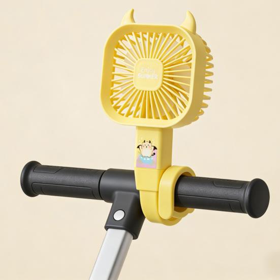 Mini Cooling Fan with Flexible Long Handle 3 Speed USB Rechargeable Devil Horn Handheld Desk Fan Portable Travel Outdoor Personal Fan