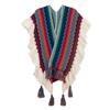 Women's Fashion Spring Autumn Winter Pashmina Ethnic Style Tassel Cape Colorful Knitted Split Shawl
