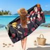 Naruto Printed Swim Towel, Portable Water Absorbent Towel for Beach Camping Daily Bathroom Use