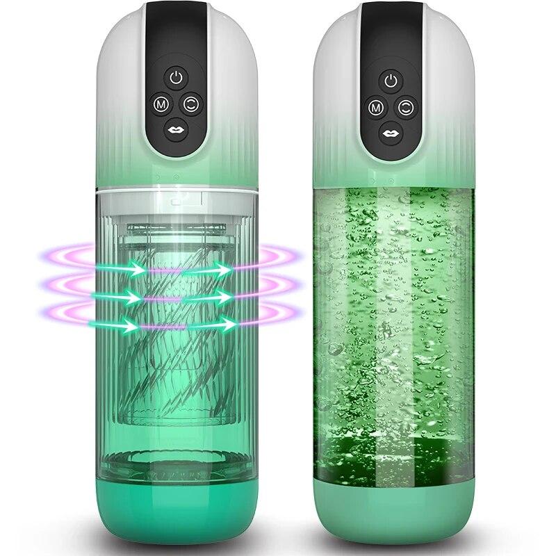 Nové 7 rotační absorpční SPA automatické mužské masturbační zařízení Skutečná vagina Masturbace pro dospělé Sexy hračka Penis Temperer Pánský orální sexuální stroj 18+