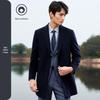 Baoxiniao Men's Cashmere Blend Mid-Length Notch Lapel Wool Coat