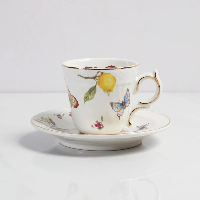 

Керамическая обеденная тарелка в европейском стиле, элегантный лимонный узор, обеденная тарелка для стейка, набор кофейных чашек, тарелка для десерта западной кухни