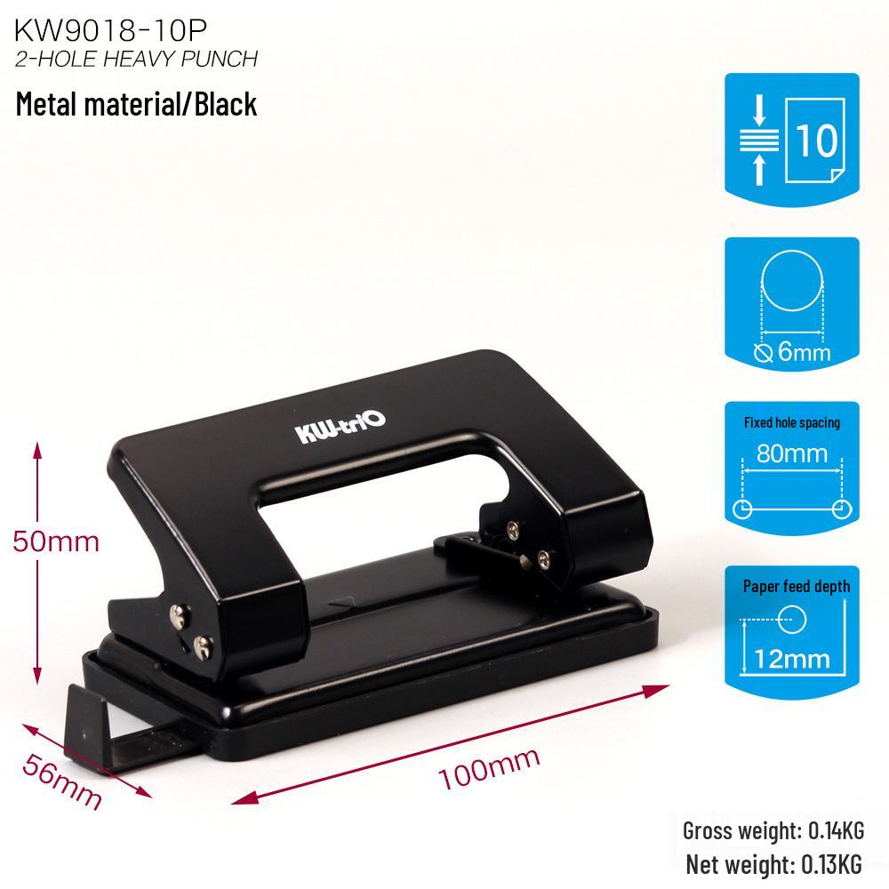 Kede You Heavy-Duty Double Hole Punch - 65 Sheet Capacity, A4 Four-Hole, 40 Sheet Binder Cutter Head