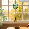2D Flache Buntglasblumen-Fensterdekoration Farbige Glasplatte, 7,87 Zoll Hängendes Ornament mit Kette, Charmantes Frühling Sommer Sonnenfänger Zuhause