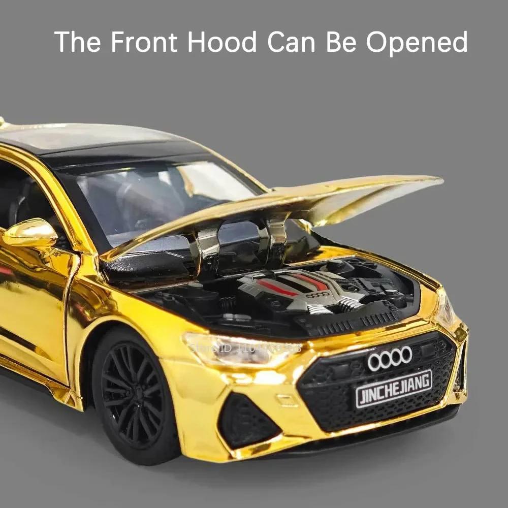 1:32 Maßstab RS7 RS6 Sportwagen Spielzeugmodell Licht Ton Rückzug Diecast Metall Miniaturfahrzeuge Modelle Kinder Desktop Ornamente