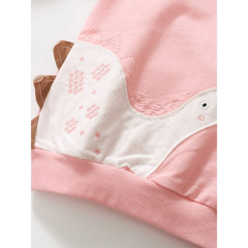 Girls' Sweatshirt Pure Cotton Top Children's Baby Autumn and Winter Clothing 2023 Pink Cartoon Long-Sleeve Thickened Base Shirt Trendy