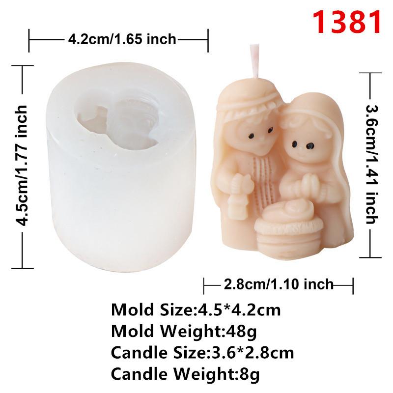 3D Nativity Scene Silicone Mold Mini Scented Candle DIY Craft Home Decor Handmade Religious Art Mold Candle Making Supplies