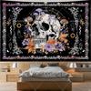 Boho Skull Mushroom Tapestry Botanical Flowers Tapestries Aesthetic Wall Art Sun Moon Tarot Tapestrys Aestehtic Photo Backdrops
